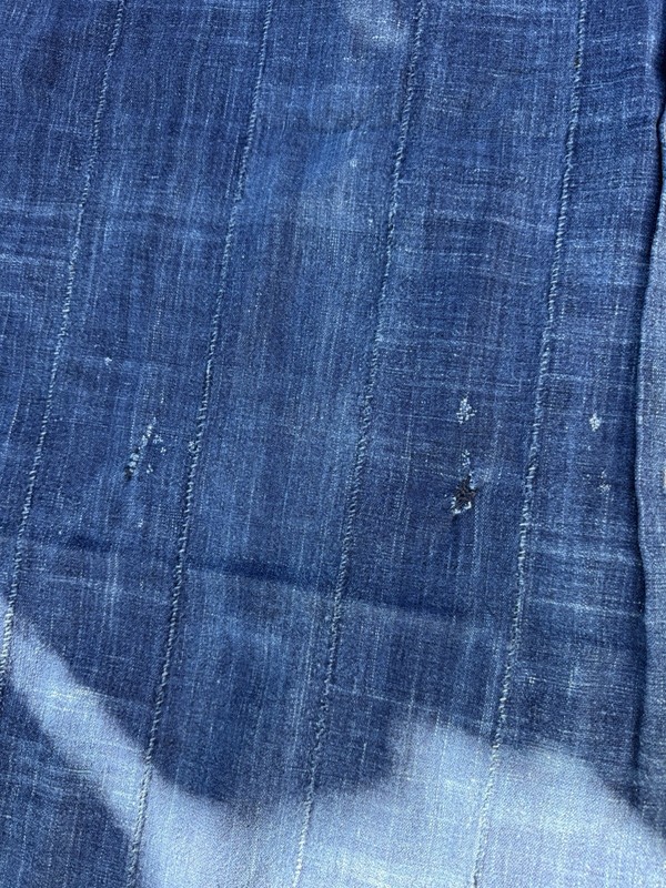 Vintage African Indigo Denim Mossi Mudcloth 83” L x 38” W Textile | No. 154 gallery