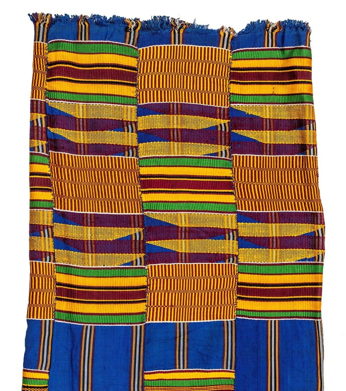 African Ashanti Kente Cloth #14881 Ghana Multicolor Cotton Handmade gallery