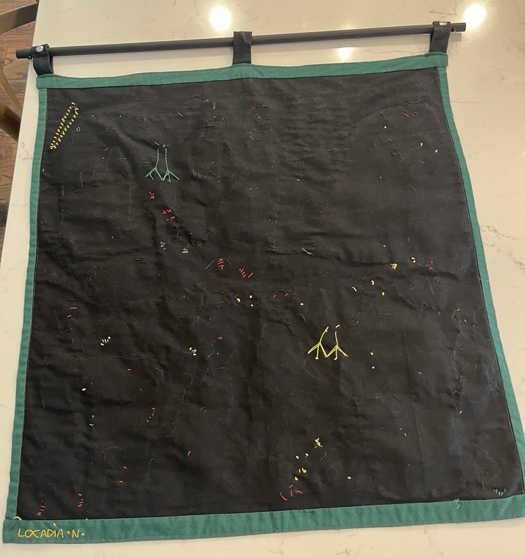 Weya African Quilt Village Life Zimbabwe. One Of A Kind! Wall Hanging With Rod. gallery