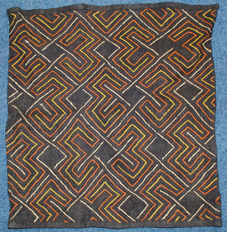 Vintage Black Kuba Bakuba Fabric for Hom Decor/ Bakuba Congo Fabric gallery