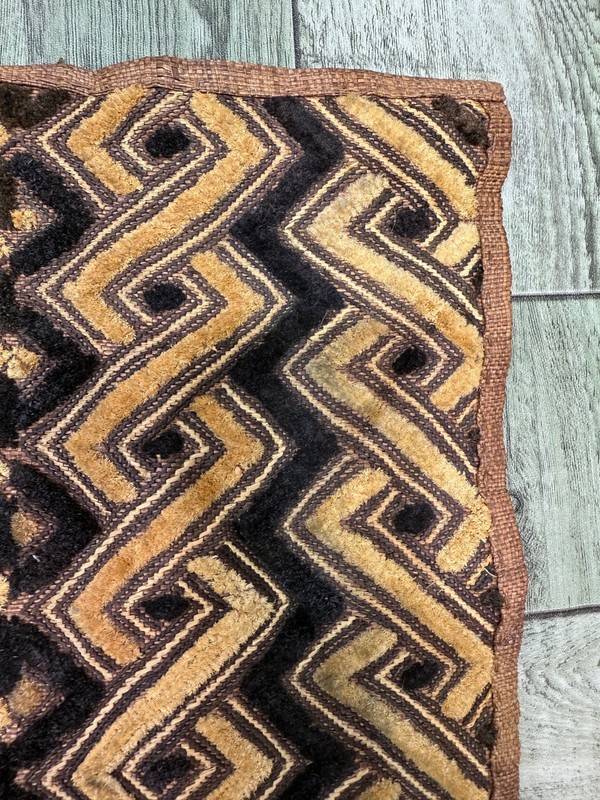 Vintage Beautiful Hand Woven Traditional African Raffia Congo Cloth Textile gallery