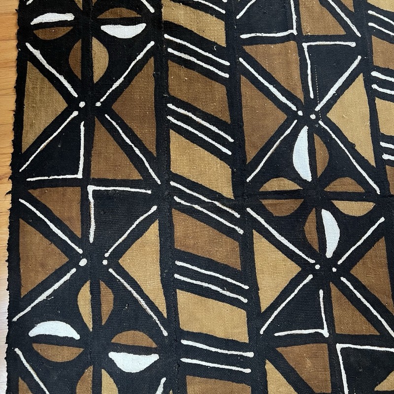 Bogolanfini Mud Cloth Textile Mali Authentic Handwoven Tribal Panel 63 x 43 gallery