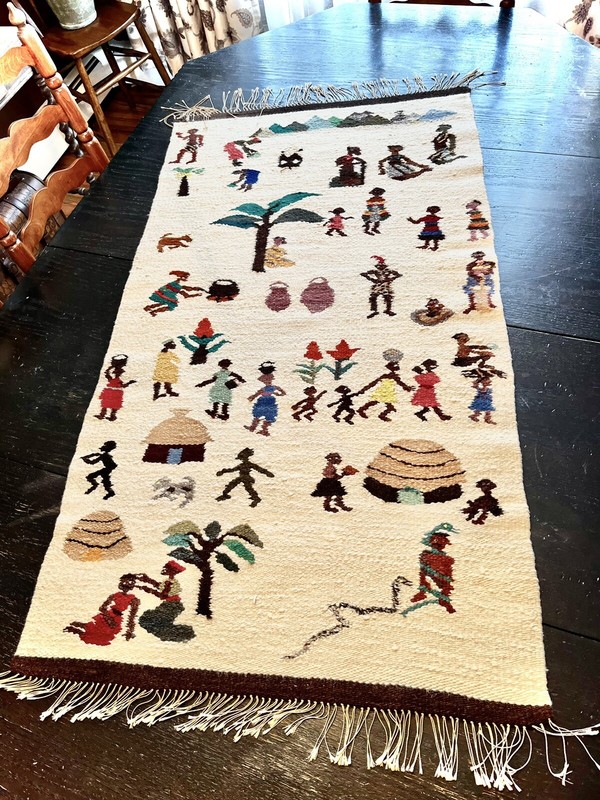 Marjorie Pope-Ellis School of Weaving Wool Rug (54”x27”) Sobantu South Africa