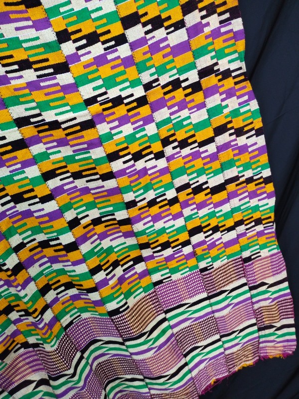 Handwoven Vintage Kente Cloth – Ashanti Ghana Tribal Textile Art A27 gallery