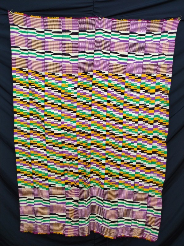 Handwoven Vintage Kente Cloth – Ashanti Ghana Tribal Textile Art A27 gallery