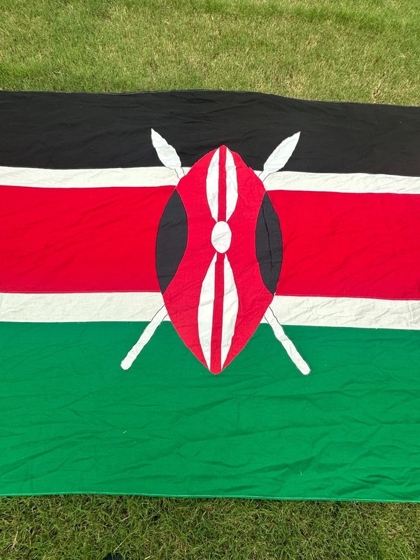 Authentic Cloth Stitched Kenya Flag - 108" x 68" gallery