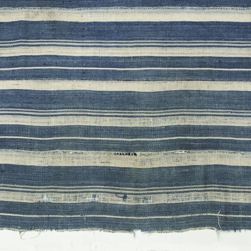 WOMAN'S WRAP SKIRT MOSSI INDIGO HAND DYE COTTON BURKINA FASO W. AFRICA 20TH C gallery