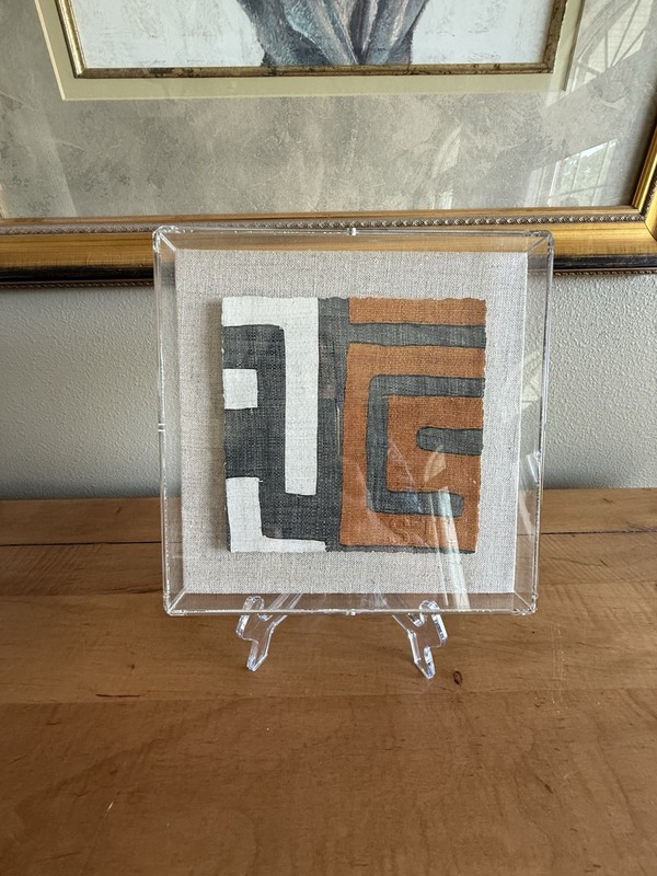 St. Frank’s Framed Amber Striped Kuba Cloth