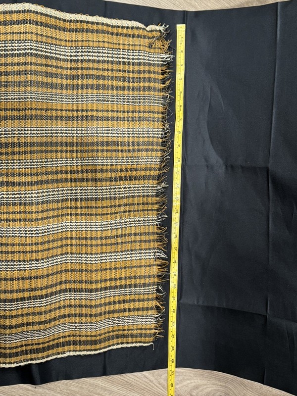 Vintage Handwoven Raffia Congolese Plant Base Cloth Panel Raffia 28x28 gallery