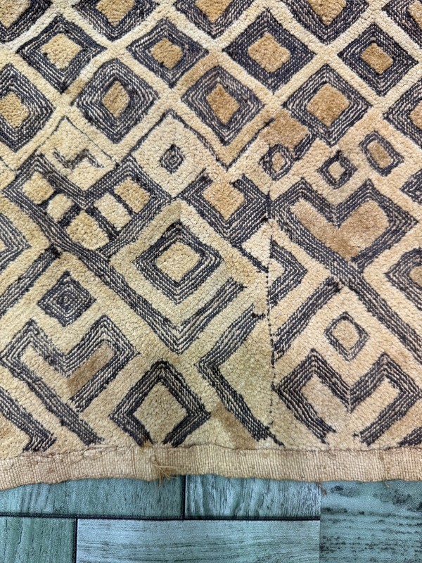 Vintage Beautiful Hand Woven African Raffia Congo Cloth Textile 50x50 Cm gallery