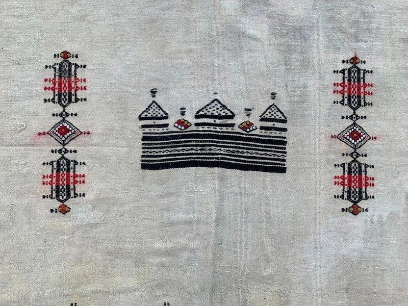 Vintage African Fulani Blanket Handmade Fulani Wedding Hanging Tent Mali 3x7 ft gallery