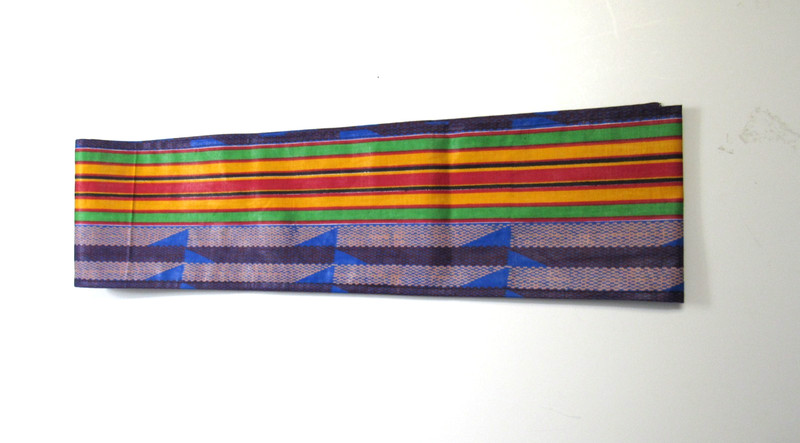 Kente African Fabric Stole 100% Cotton 72in X 5in gallery