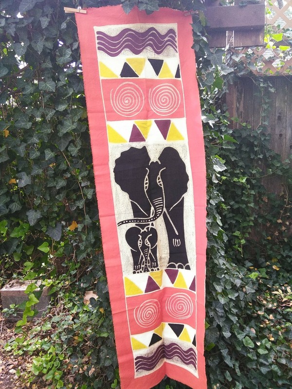 African hand painted Zimbabwe batik/table runner