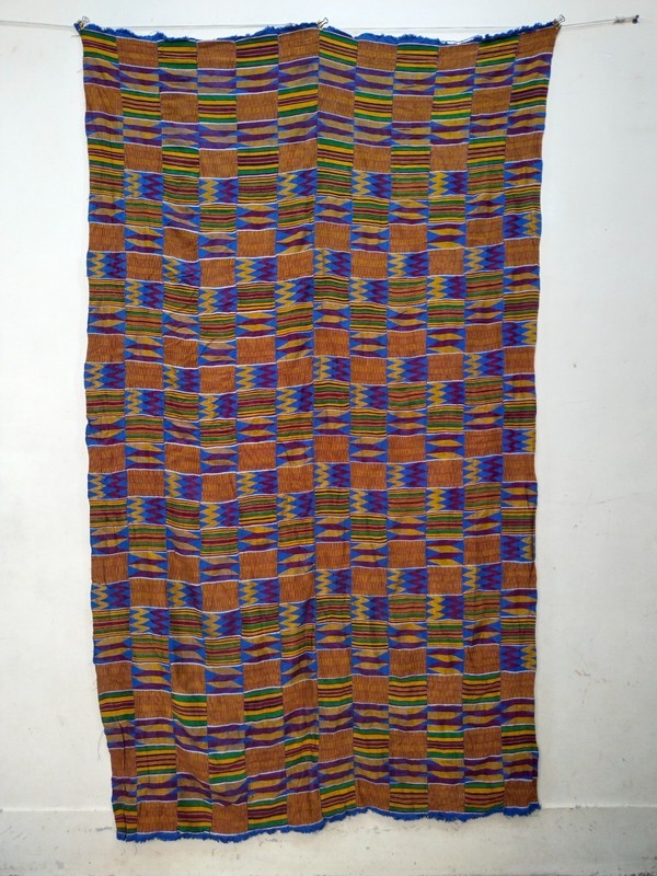 Antique African Kente Cloth – Ashanti Ghana Royal Weave Textile itemA30