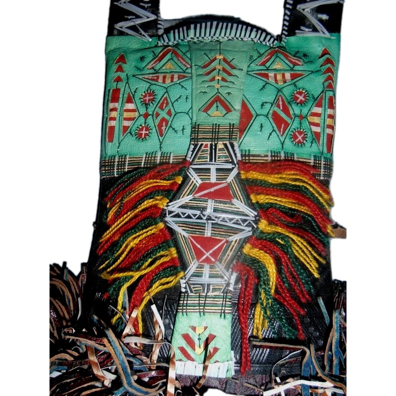 Tuareg Amulet Leather fringe Panel Tent Hanging Mali African Art Niger gallery