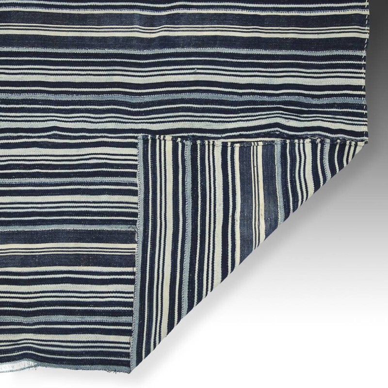 WOMAN'S WRAP SKIRT MOSSI INDIGO HAND DYE COTTON BURKINA FASO W. AFRICA 20TH C gallery