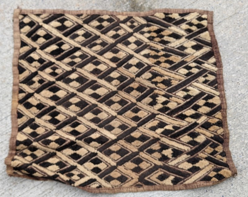 ORIGINAL KUBA RAFFIA CLOTH PANEL TEXTILE CURRENCY KASSAI SHOOWA DR CONGO ETHNIX