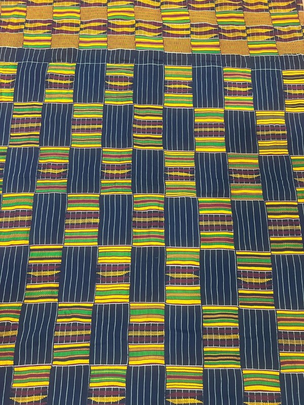 Vintage large African EWE hand woven cloth 120″ X 80″ African Art Deco