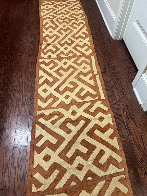 genuine 11 feet African (Congo) Kuba Raffia cloth fabric, natural woven handmade gallery