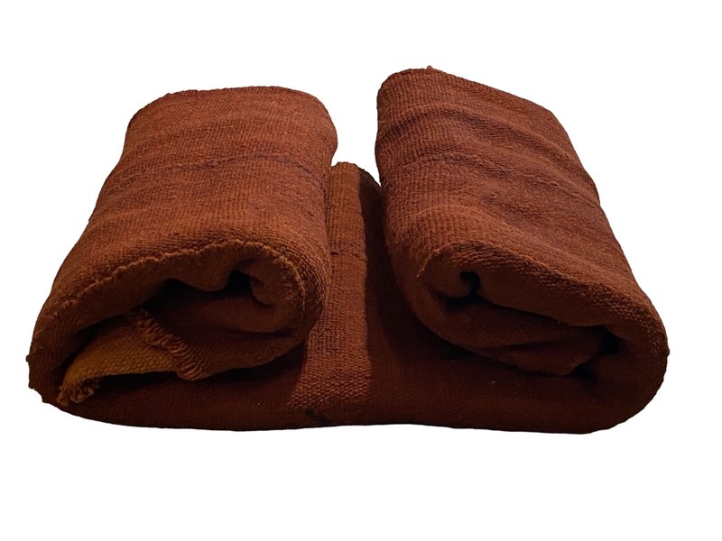 #5740 African Plain Chocolate Brown Color Mud Cloth Textile Mali 62" by 39" gallery