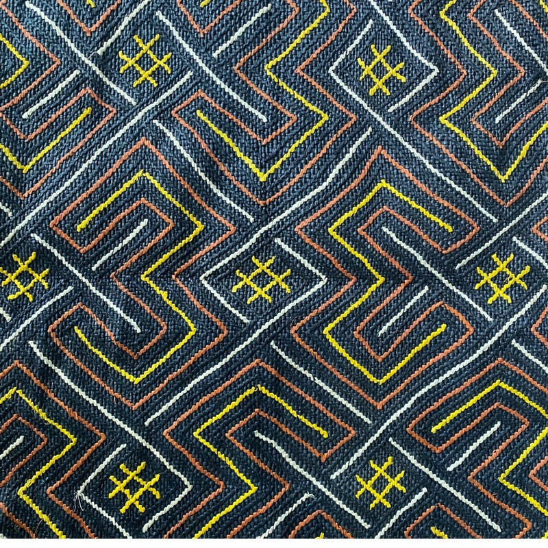 Genuine Kuba Cloth African Textile Tapestry | Congo DRC Raffia Cloth Fabric gallery