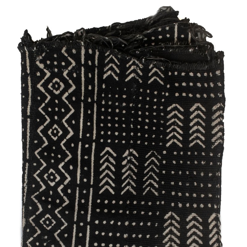 Ebony Black Bogolan Mali Mud Cloth Mande Design African Black and White Cotton gallery