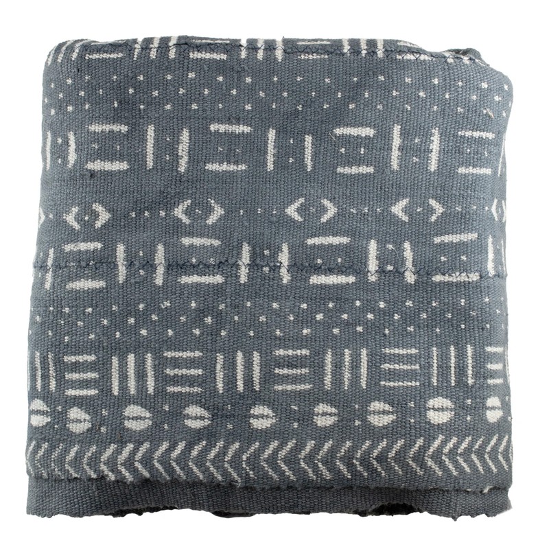 Grey Bogolan Mali Mud Cloth Medley Design African Cotton Handmade