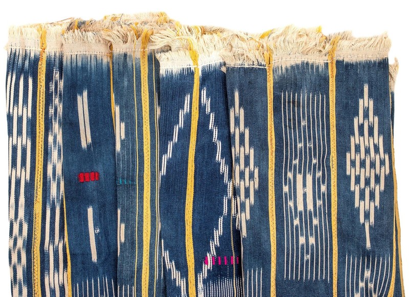 Yellow & Blue West African Bondoukou Indigo Cloth Burkina Faso Multicolor Cotton gallery