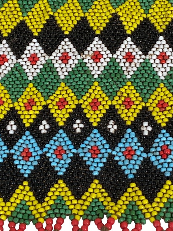#6312 Ceremonial Skirt Kirdi Beaded Cache Sex Pikuran Cameroon 19" w gallery