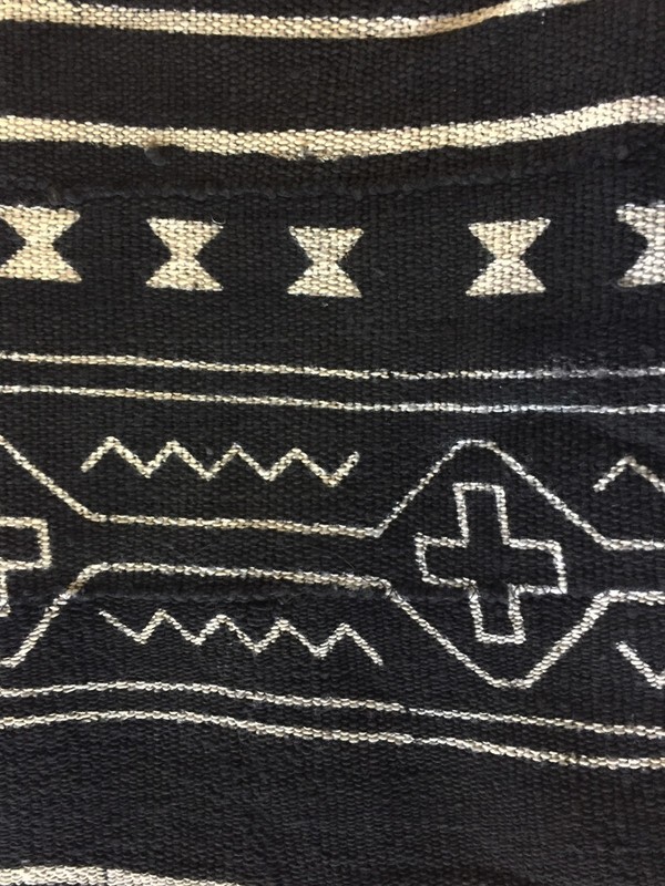 African Mali Black and White Mud Cloth Textile / PAIR 64" by 45.5" Pair gallery