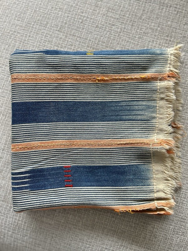 Vintage African Baule Indigo Mudcloth Ikat Cloth gallery