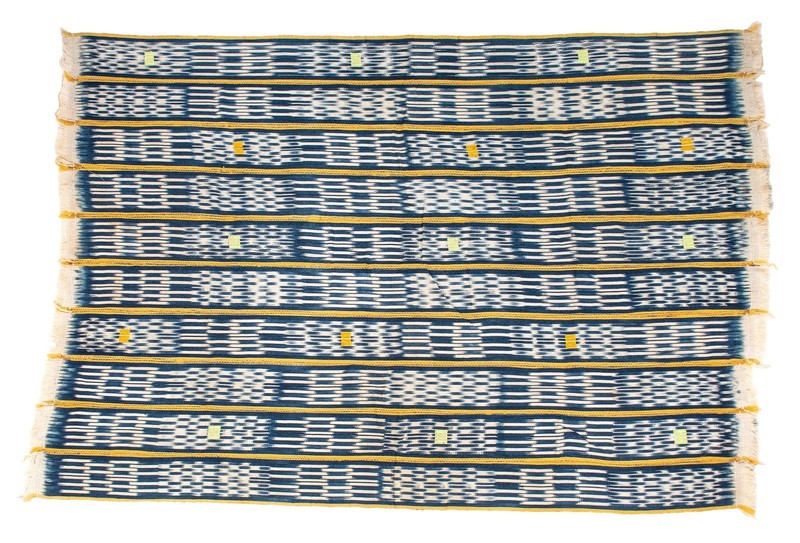 Yellow & Blue West African Bondoukou Indigo Cloth Burkina Faso Multicolor Cotton gallery