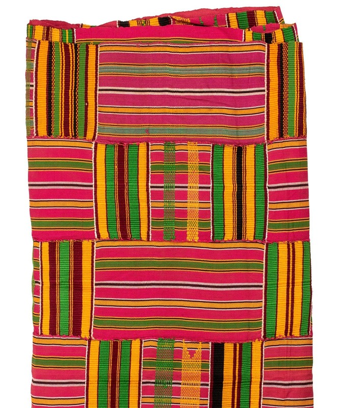 African Ashanti Kente Cloth #14883 Ghana Multicolor Cotton Handmade gallery