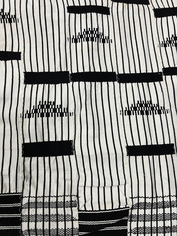 Vintage large African kente Ewe hand woven cloth 120′ X 80″ African Art Deco