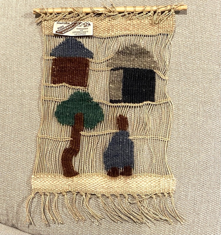 Hand Woven Mohair & Wool Wall Hanging Tapestry from Lesotho, Africa gallery