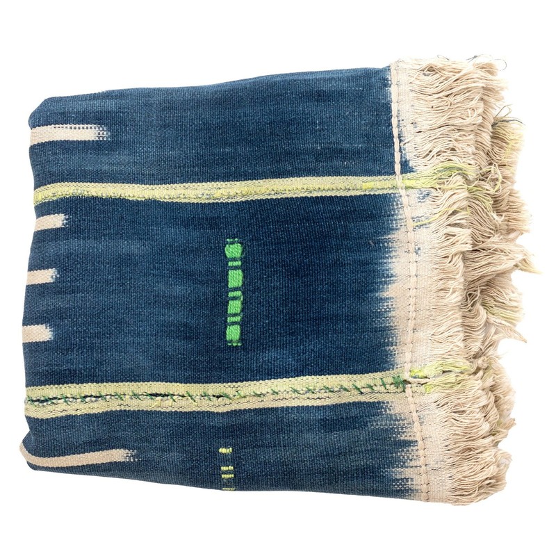 West African Bondoukou Indigo Cloth #15705 Burkina Faso Multicolor Cotton