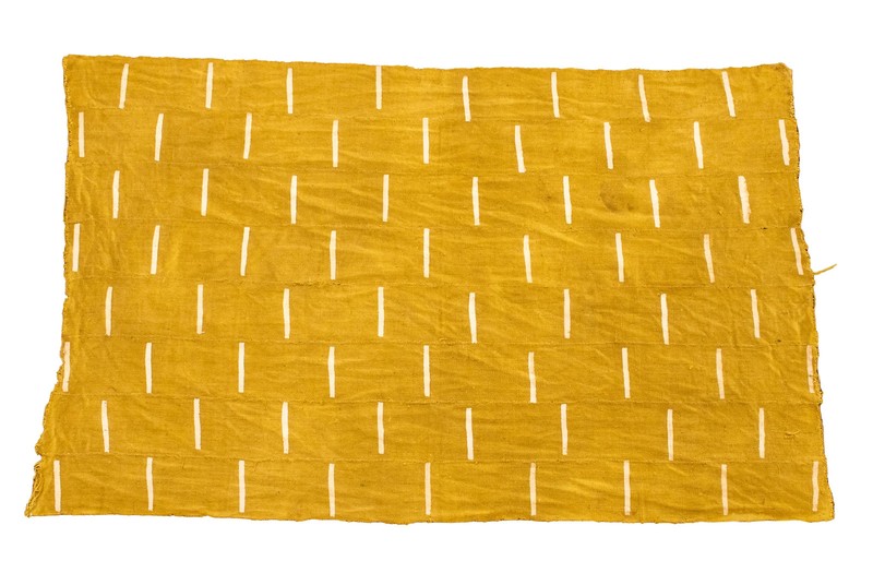 Earthy Mustard Bogolan Mali Mud Cloth Minimalist Design African Yellow Cotton gallery
