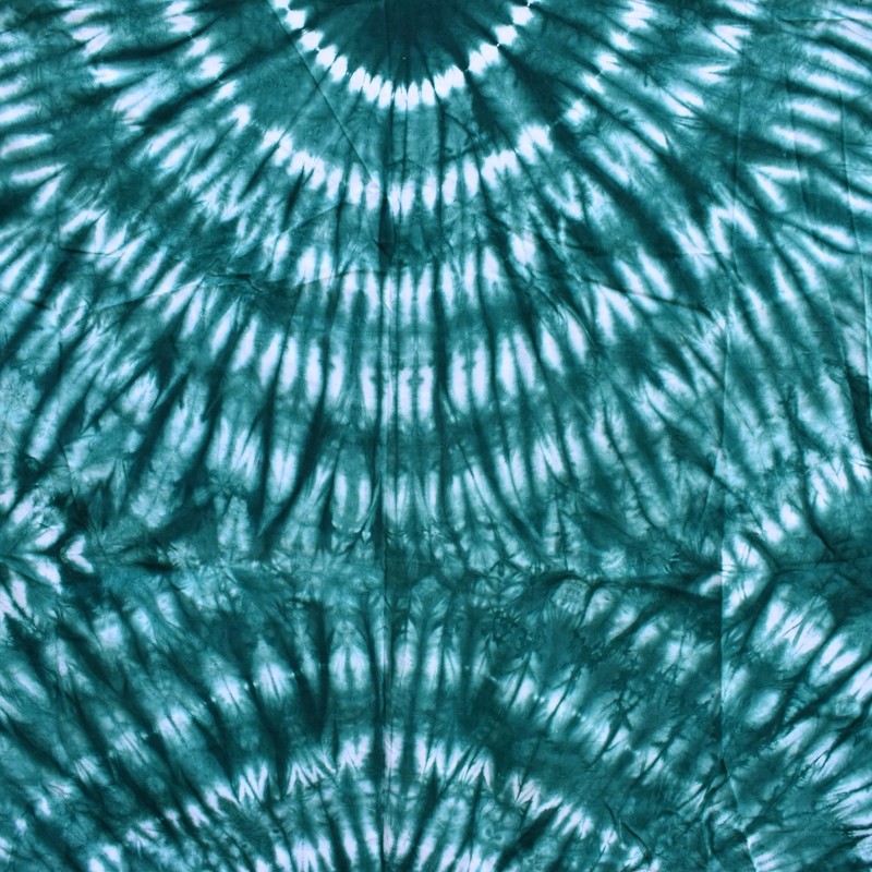 Teal Yoruba Tie Dyed Textile 63x49 inch