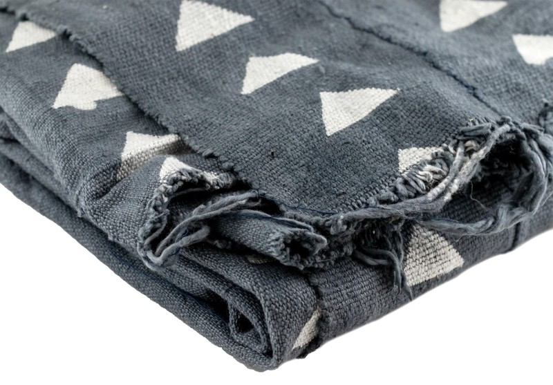 Grey Bogolan Mali Mud Cloth Arrow Design African Cotton Handmade gallery