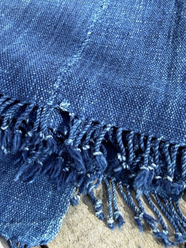 Vintage African Indigo Denim Mossi Mudcloth 65” L x 39” W | No. 100 gallery