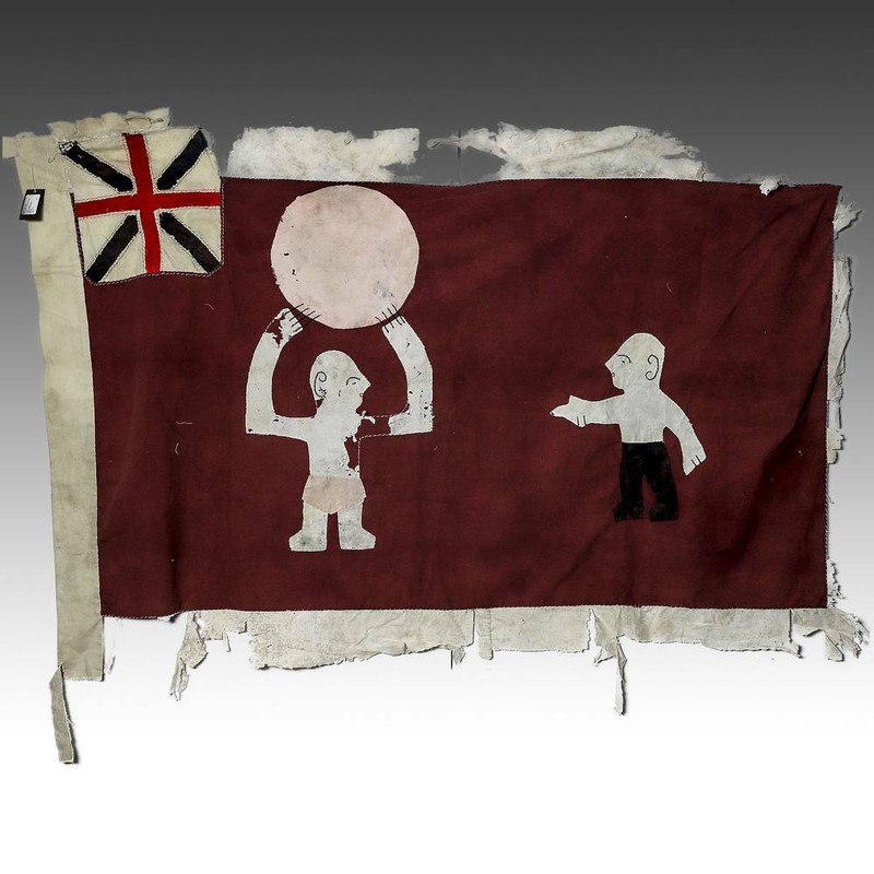 FRANKAA ASAFO MILITARY WARRIOR FLAG COTTON APPLIQUE FANTE GHANA WEST AFRICA