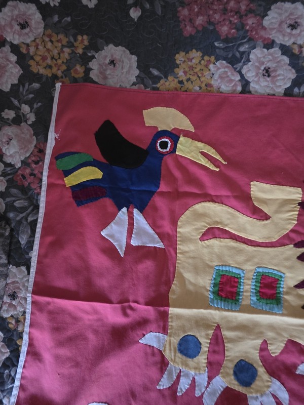 Vintage West Africa FON Appliqué Lion King Patchwork Hand Sewn Textile Tapestry gallery