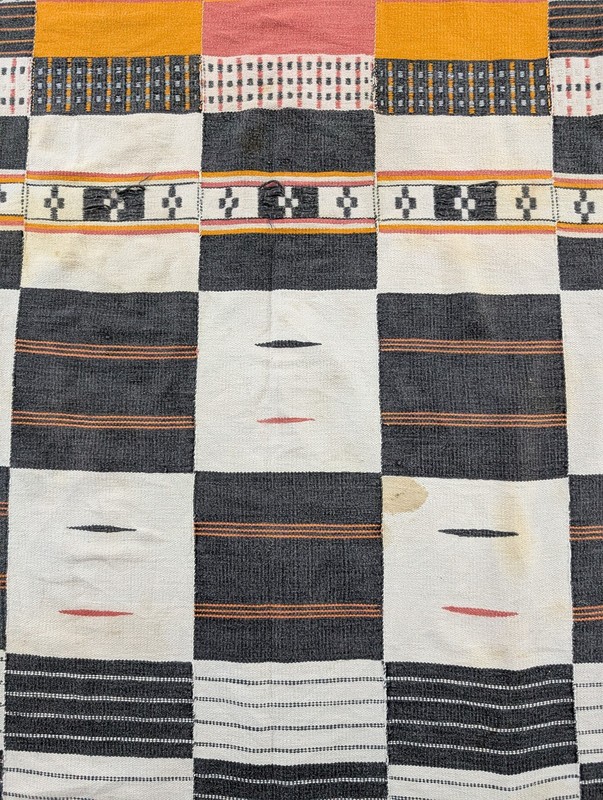 Vintage African Handwoven Patchwork Ghanaian Multicolor Kente Cloth 94x61in gallery