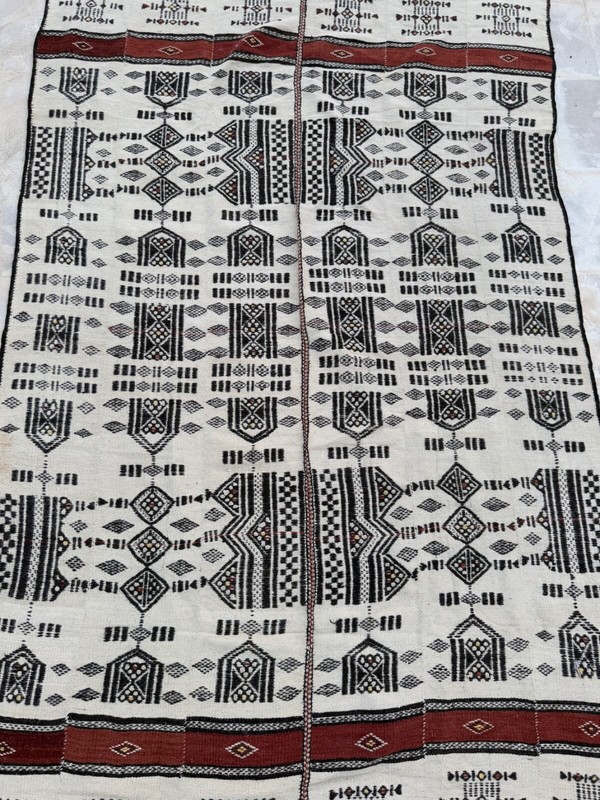 Vintage Beautiful Hand Woven African Mali Fulani Traditional Blanket 246x136 Cm gallery