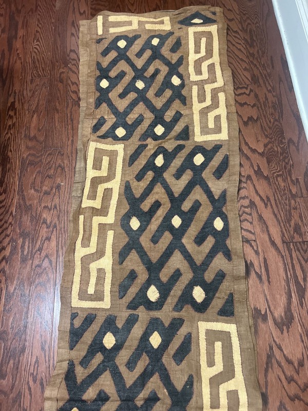 genuine 10 feet African (Congo) Kuba Raffia cloth fabric, natural woven handmade gallery