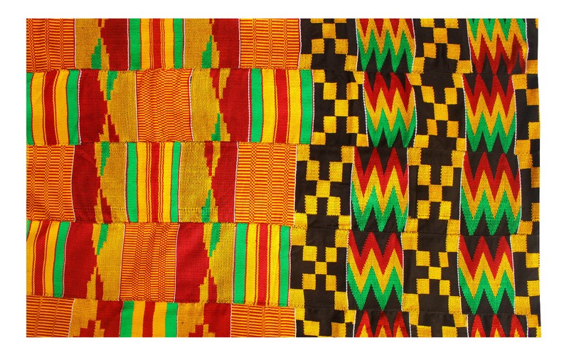 Kente Handwoven Cloth Asante Ghana African Art Ashanti Textile Fabric 6 yards