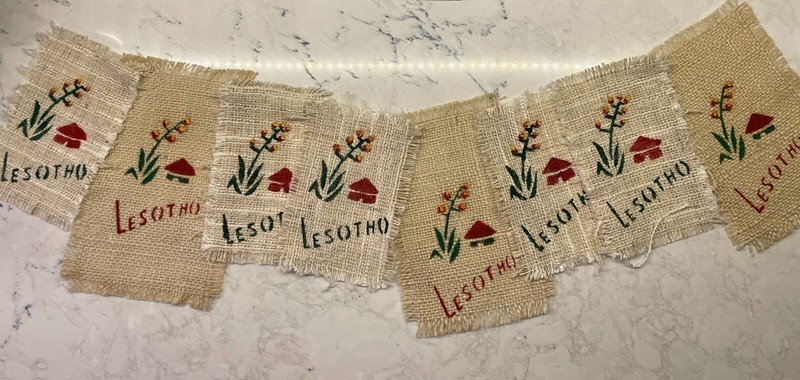 Lesotho Burlap Nationality Decorative Small Gift Yard House Banner Africa