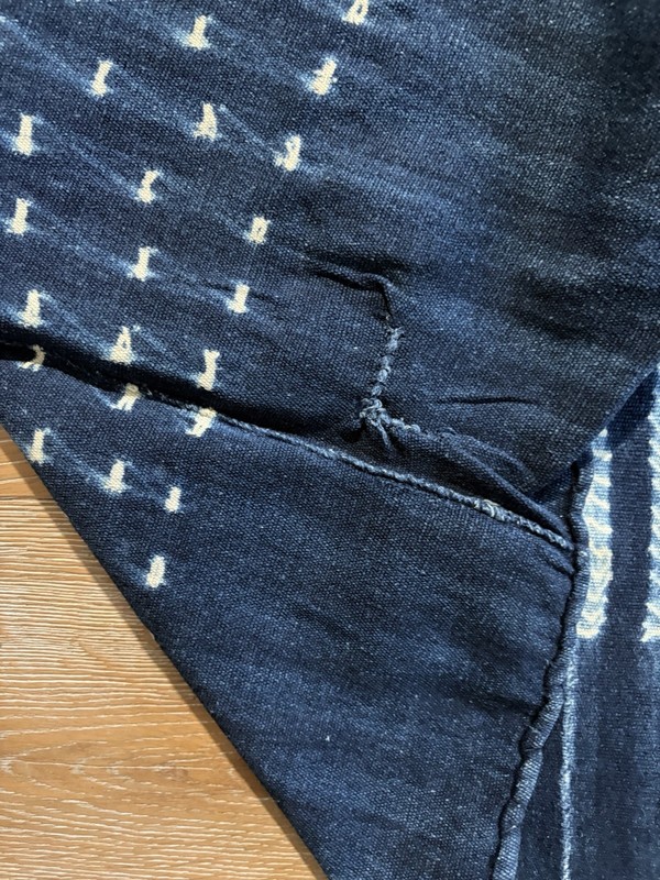 Vintage African Indigo Denim Shibori Mudcloth Fabric 60” L x 42” W Textile #478 gallery