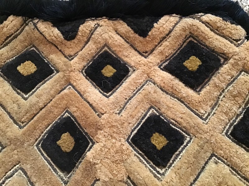 Vintage African Tribal Print Kuba Cloth Pillow Cover Handmade Approx 18x12" gallery