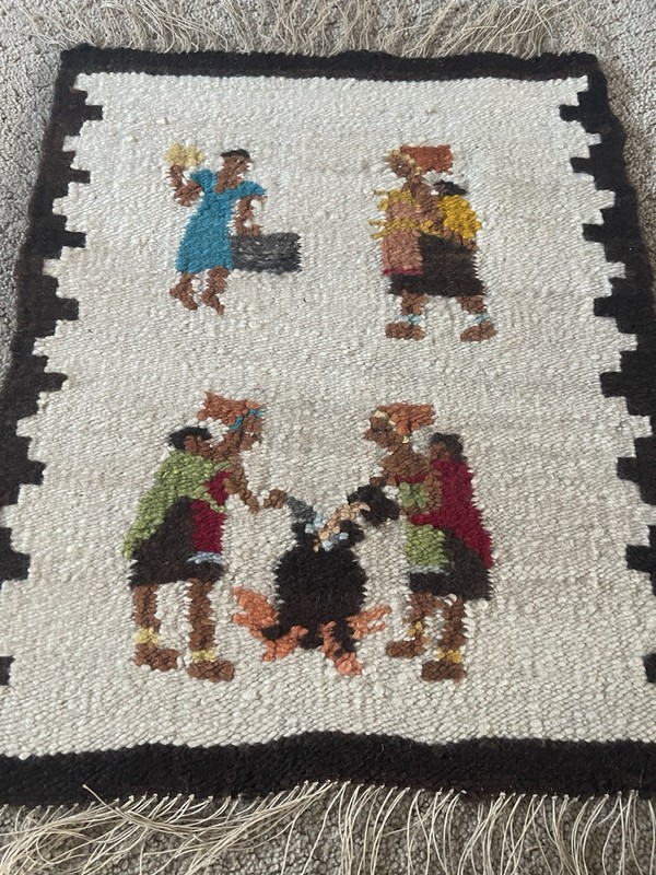 Vtg Majorie Pope Ellis Weaving Handwoven African Wall Art Sobantu Village 326 gallery